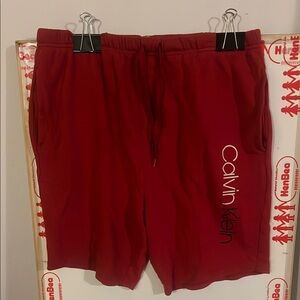 Calvin Klein Men's Athletic Shorts in Deep Red